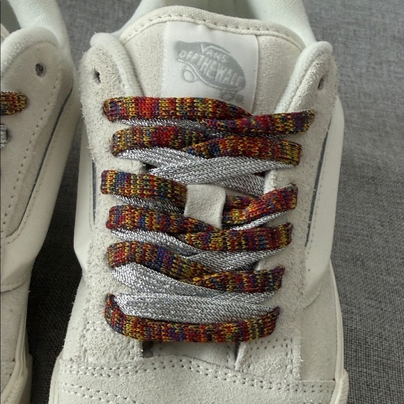 Vans Knu Stack Cream platform suede Sneakers with Multicolor Laces - Picture 7 of 10